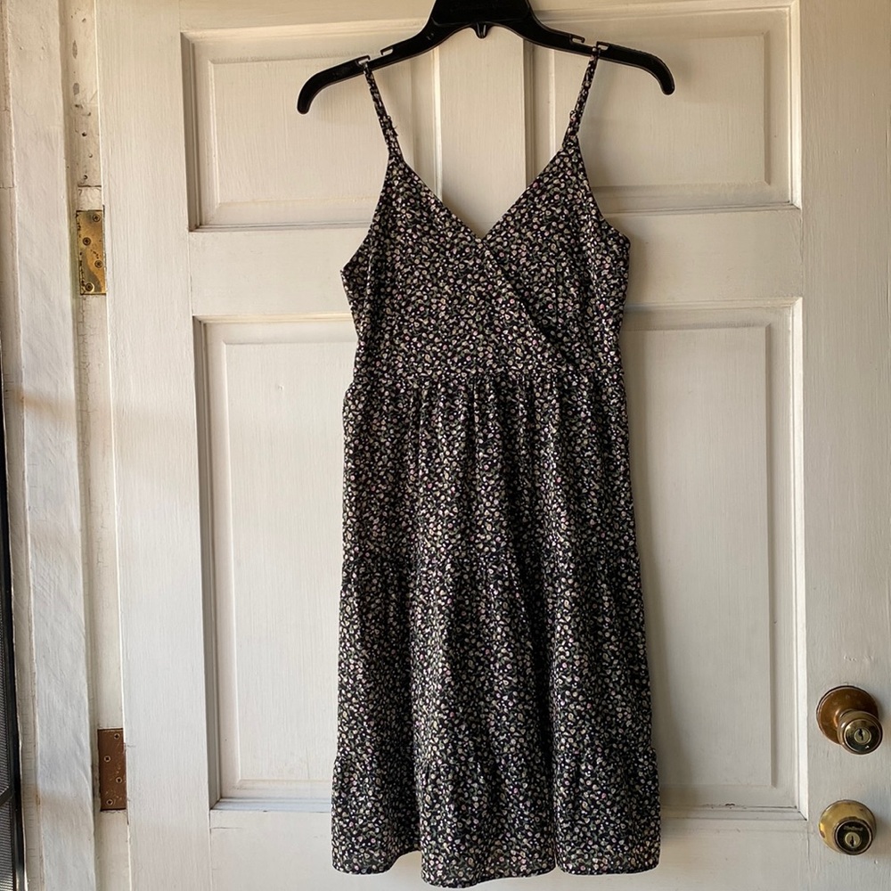 Black Floral Summer Tier Dress Size XS /S Petite